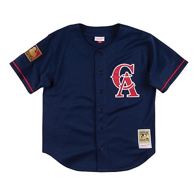 Bo Jackson California Angels Mitchell & Ness Cooperstown Collection Mesh Batting Practice Button-Up Jersey - Navy