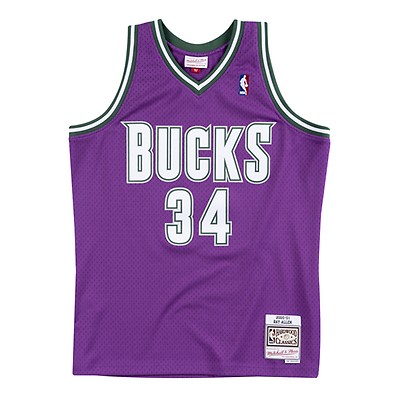 Mitchell & Ness Ray Allen White Milwaukee Bucks 1996 Doodle Swingman Jersey