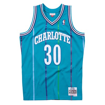 Charlotte Hornets No30 Dell Curry Purple Mitchell And Ness Throwback Stitched NBA Jersey