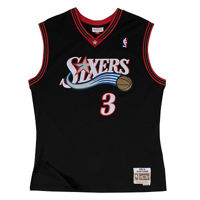 Retro 97 98 Alan Iverson #3 Philadelphia 76ers Basketball Jerseys Stitched Black 