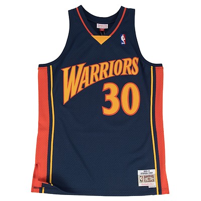 Men's Mitchell & Ness Baron Davis Navy Golden State Warriors 2006-07 Hardwood Classics Swingman Player Jersey