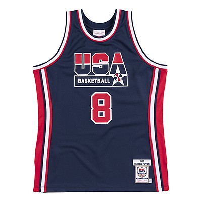 Men's Mitchell & Ness Karl Malone White USA Basketball 1996 Hardwood Classics Authentic Jersey