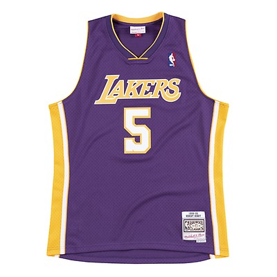 Men's Mitchell & Ness Lamar Odom Gold Los Angeles Lakers Hardwood