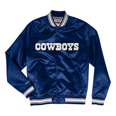 Starter Dallas Cowboys Endzone White and Blue Satin Jacket