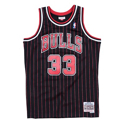 DENNIS RODMAN CHICAGO BULLS JERSEY MENS MITCHEL & NESS SPLIT JERSEY  RED/BLK