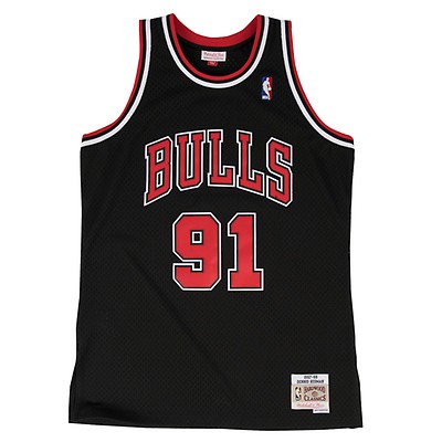 Women's Mitchell & Ness Dennis Rodman Black Chicago Bulls Hardwood Classics Swingman Jersey Size: Medium