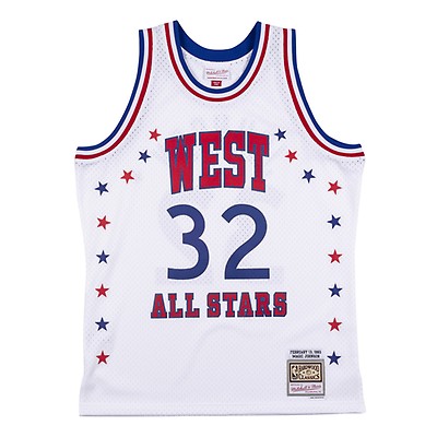 Men's Mitchell & Ness Magic Johnson White Los Angeles Lakers 1983 NBA All-Star Game Hardwood Classics Authentic Jersey