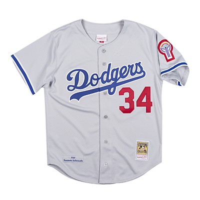 Men's Mitchell & Ness Hideo Nomo Gray Los Angeles Dodgers Cooperstown Collection Authentic Jersey