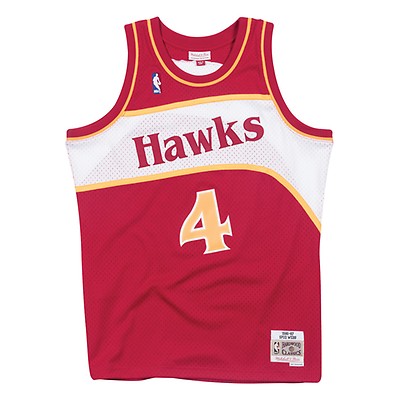 Atlanta Hawks Jersey Home Red Spud Webb # 4 Adidas Hardwood Classics NBA Sz  XXL