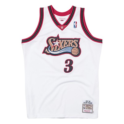 Men's Mitchell & Ness Allen Iverson White Philadelphia 76ers Hardwood  Classics Authentic Jersey