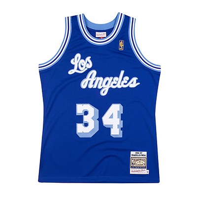 Men's Mitchell & Ness Shaquille O'Neal Gold Los Angeles Lakers 75th Anniversary 1996/97 Hardwood Classics Swingman Jersey