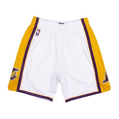 Los Angeles Lakers Retro NBA Shorts Blue White Trim - Kitsociety