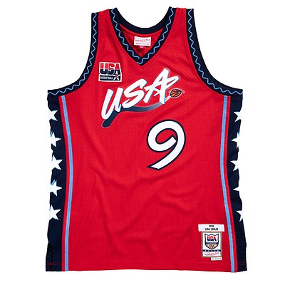 Men's USA Basketball Karl Malone Mitchell & Ness Navy Training 1992 Dream  Team Authentic Reversible Practice Jersey
