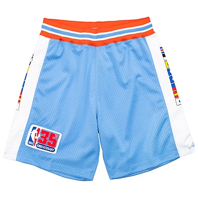 Men's Mitchell & Ness White LA Clippers Hardwood Classics Big Face 2.0  Shorts