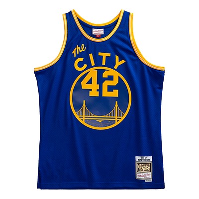 Men's Mitchell & Ness Wilt Chamberlain Gold San Francisco Warriors 1962-63 Hardwood Classics 75th Anniversary Diamond Swingman Jersey