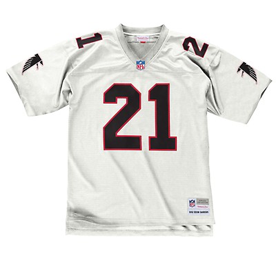 Men's Mitchell & Ness Deion Sanders White Atlanta Falcons Legacy Replica Jersey Size: Small