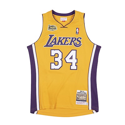 Swingman Jersey Los Angeles Lakers 1996-97 Shaquille ONeal Synthétique Mitchell & Ness pour homme en coloris Jaune Homme Vêtements T-shirts T-shirts sans manches et débardeurs 
