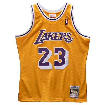 Men's Los Angeles Lakers Eddie Jones Mitchell & Ness Gold Hardwood Classics  Swingman Jersey