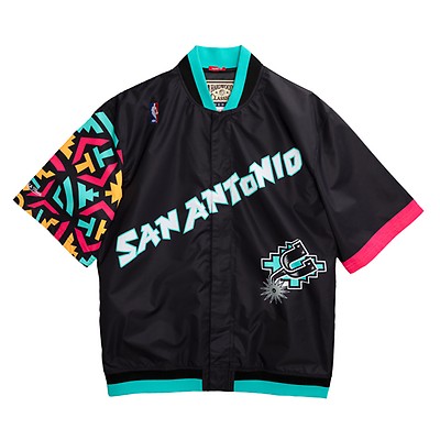 Men's Mitchell & Ness Black San Antonio Spurs Hardwood Classics Authentic  Warm-Up Full-Snap Jacket