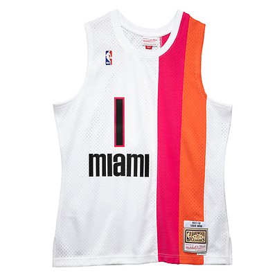 Men's Mitchell & Ness Shaquille O'Neal Pink/Black Miami Heat 2005/06 Hardwood Classics Fadeaway Swingman Player Jersey