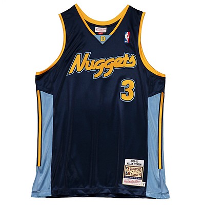 Mitchell & Ness Men's Denver Nuggets Carmelo Anthony #15 Royal Hardwood Classics Jersey, Small, Blue