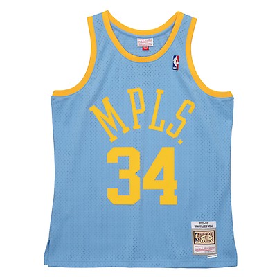 LA Lakers Men's Mitchell & Ness 1996-97 Shaquille O'Neal #34 Space Knit  Swingman Jersey Gold