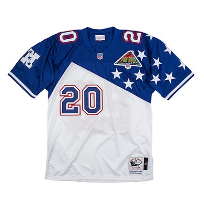 Men's Mitchell & Ness Barry Sanders White Detroit Lions Legacy Replica  Jersey