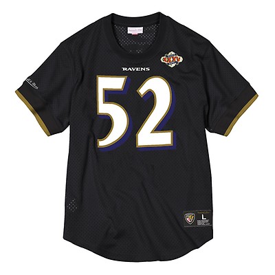 Men's Mitchell & Ness Ray Lewis Purple Baltimore Ravens Retired Player Logo Name Number T-Shirt Size: Large