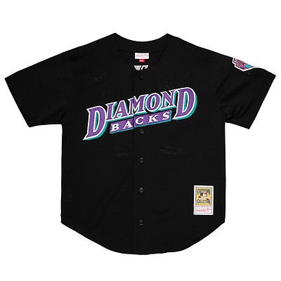 Men's Mitchell & Ness Luis Gonzalez Black Arizona Diamondbacks Cooperstown Collection Mesh Batting Practice Button-Up Jersey