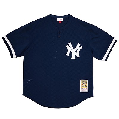 Men's Mitchell & Ness Derek Jeter Navy New York Yankees Cooperstown  Collection Mesh Batting Practice Button-Up Jersey