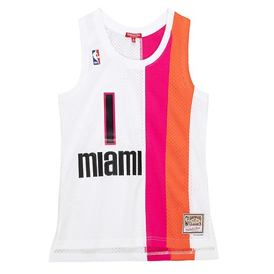 Mitchell & Ness, Shirts, 21 Miami Heat Chris Bosh 1 Mitchell Ness Mens  Splatter Nba Swingman Jersey