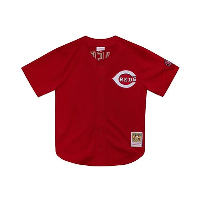 Men's Barry Larkin Cincinnati Reds Mitchell & Ness Cooperstown Collection Authentic Mesh Batting Practice Jersey - Red