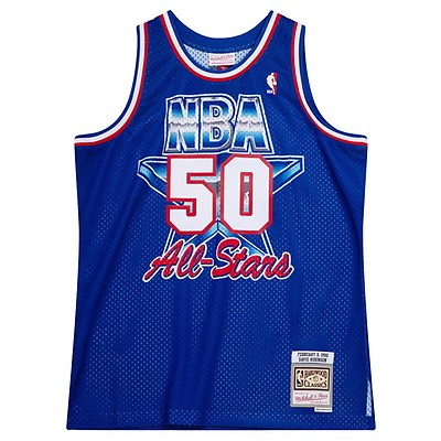 Mitchell & Ness Men's Houston Rockets Clyde Drexler #22 All Star Game 1992 Swingman Jersey, Small, Blue