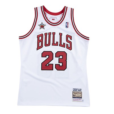 Mitchell & Ness Men NBA Chicago Bulls Authentic Jersey Michael Jordan White  '97 - 98 AJY18398CBU97MJ – HotelomegaShops - While Marcus Jordans