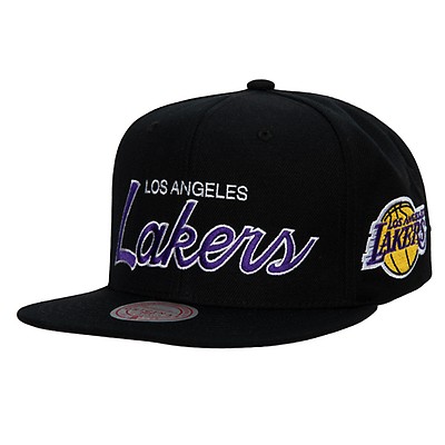 Mitchell Ness Los Angeles LA Lakers Dodgers Black / Blue Script