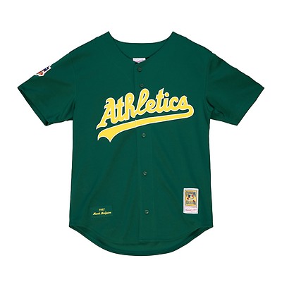 Men's Mitchell & Ness Rickey Henderson Green Oakland Athletics 1998 Cooperstown Mesh Batting Practice Jersey, Size: XL