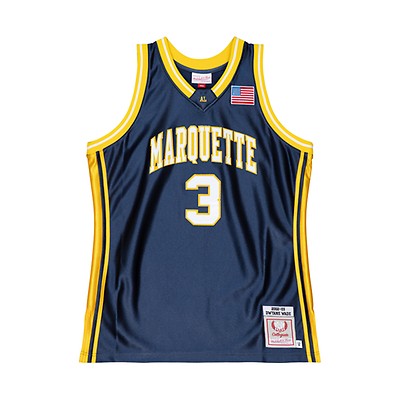 Mitchell & Ness Men's Marquette Golden Eagles Dwyane Wade #3 Blue 2002-03  Swingman Replica Throwback Jersey