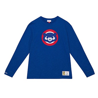 Men's Mitchell & Ness Cream Chicago Cubs Icon Henley 3/4-Sleeve T