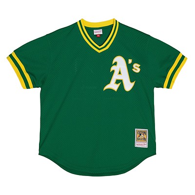 Men's Oakland Athletics Reggie Jackson Mitchell & Ness Green Cooperstown 1987 Mesh Batting Practice Jersey