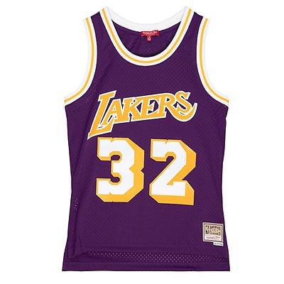 Women's NBA Swingman Jersey Los Angeles Lakers 1984-85 Magic Johnson # –  Broskiclothing