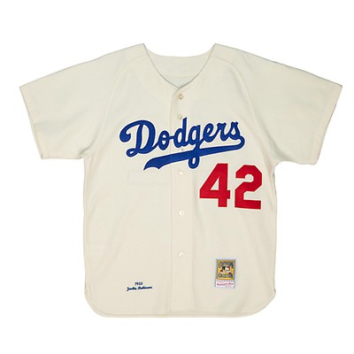 Mens Brooklyn Dodgers Jackie Robinson Mitchell & Ness Cream MLB