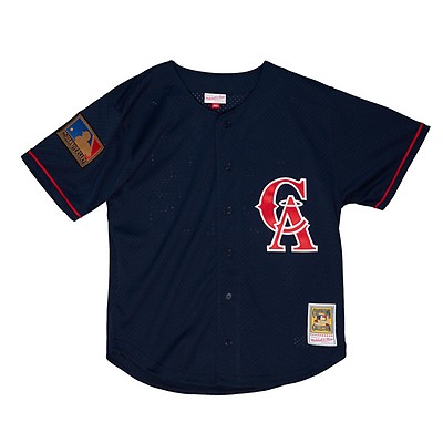 Men's California Angels Reggie Jackson Mitchell & Ness Navy Cooperstown  Mesh Batting Practice Jersey