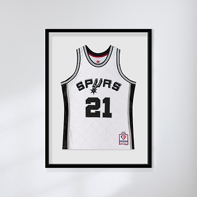 Framed 75th Anniversary Platinum Swingman Tim Duncan San Antonio Spurs  1998-99 Jersey