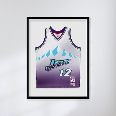 Jerry West Autographed & Framed Blue Throwback Lakers Jersey