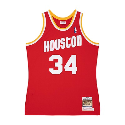 Big & Tall Men's Clyde Drexler Houston Rockets Mitchell and Ness Authentic  White Throwback Jersey