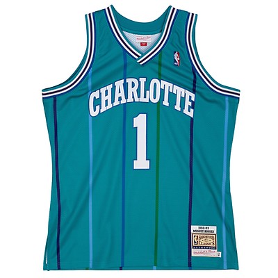 Charlotte Hornets Muggsy Bogues Authentic Jersey 52 USA 2xl xxl rare  alternate