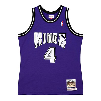 Mens Mitchell & Ness NBA Authentic Jersey Sacramento Kings Chris Webber #4 S