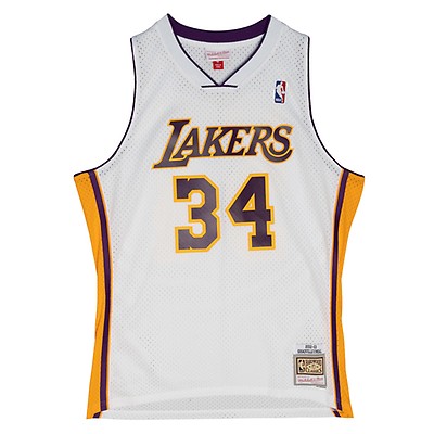 Women's Mitchell & Ness Shaquille O'Neal Pink Los Angeles Lakers 75th  Anniversary Rose Gold 1996 Swingman Jersey