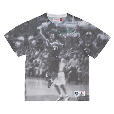 Dražen Petrović #3 New Jersey Nets Mitchell & Ness Black & White T-Shirt 