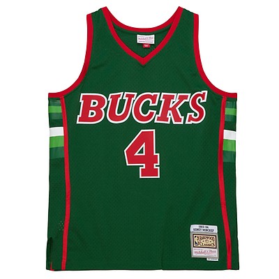 Mitchell & Ness Kareem Abdul-Jabbar White Milwaukee Bucks Hardwood Classics Swingman Jersey